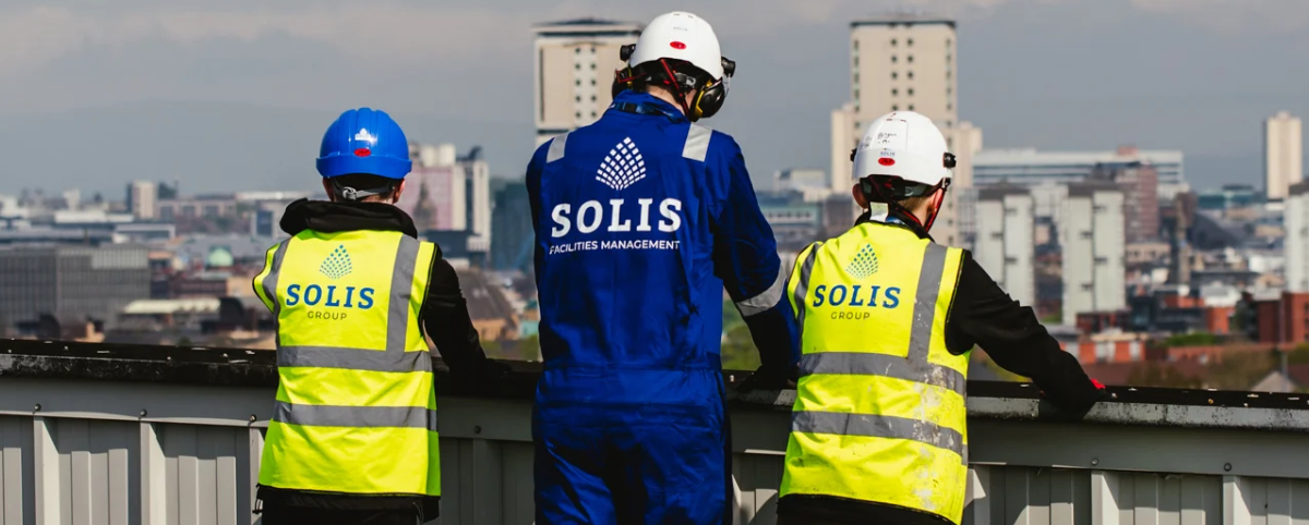 SOLIS engineers overlooking the Glasgow skyline